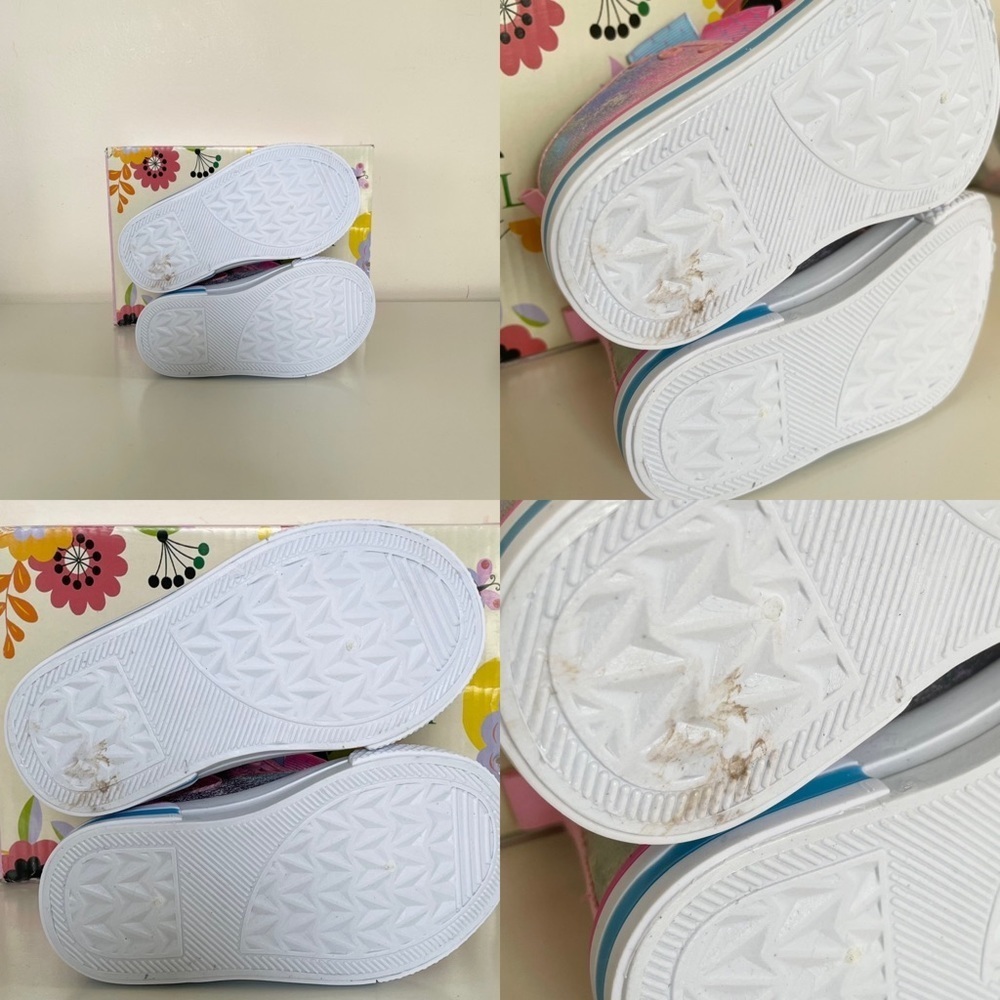 Laura Ashley Toddler Baby Girl High Top Pastel Pink Iridescent Sneaker size 5 - Picture 13 of 15